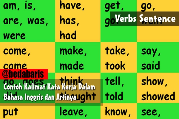 Contoh Kalimat Kata Kerja Dalam Bahasa Inggris Dan Artinya