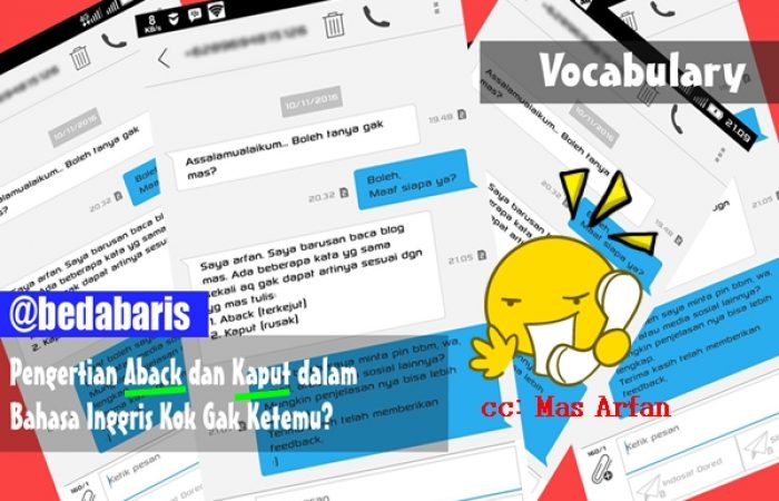 Pengertian Aback dan Kaput dalam Bahasa Inggris Kok Gak Ketemu?