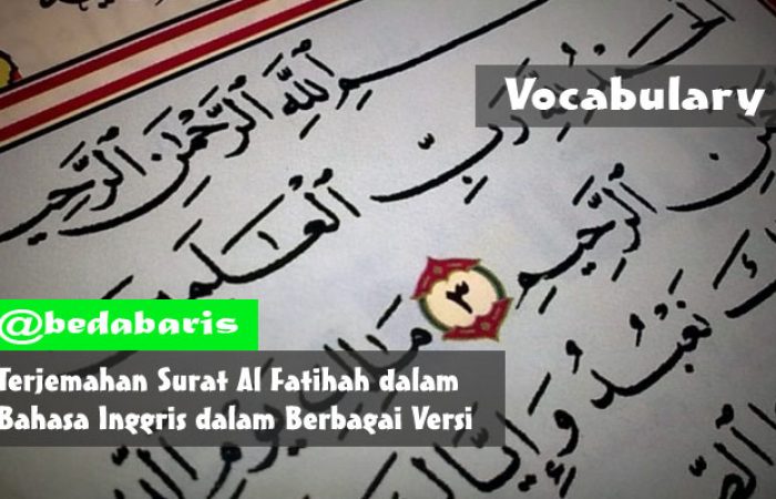 Terjemahan Surat Al Fatihah dalam Bahasa Inggris Terlengkap